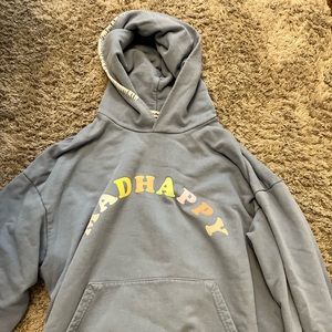 SIZE MEDIUM. MADHAPPY PASTELS FRENCH TERRY HOODIE IN “FROST”.